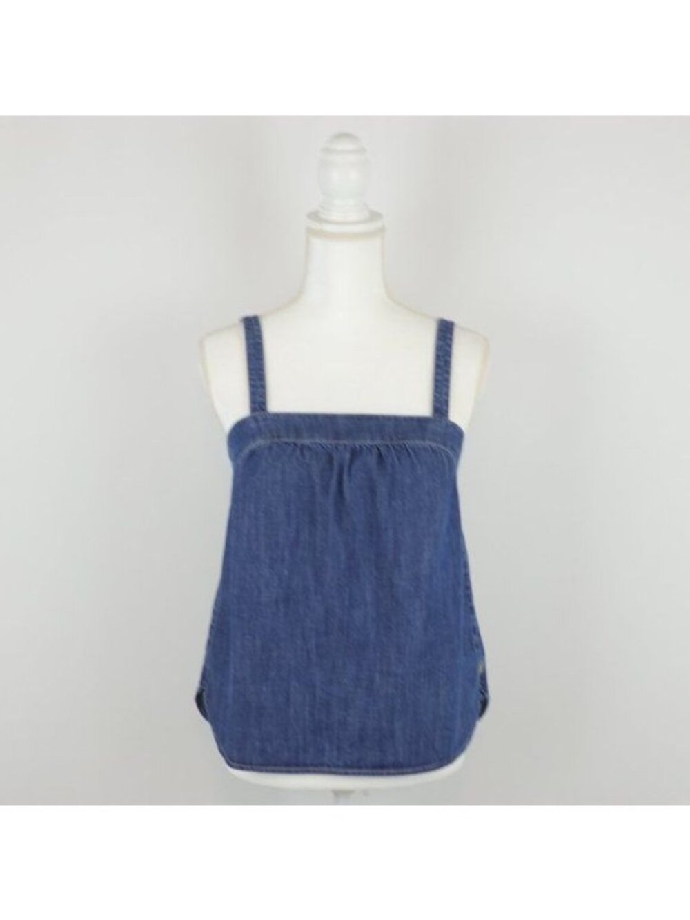 Lucky Brand Women's XXS Blue Chambray Woven Cotton Chambray Casual Tank Top